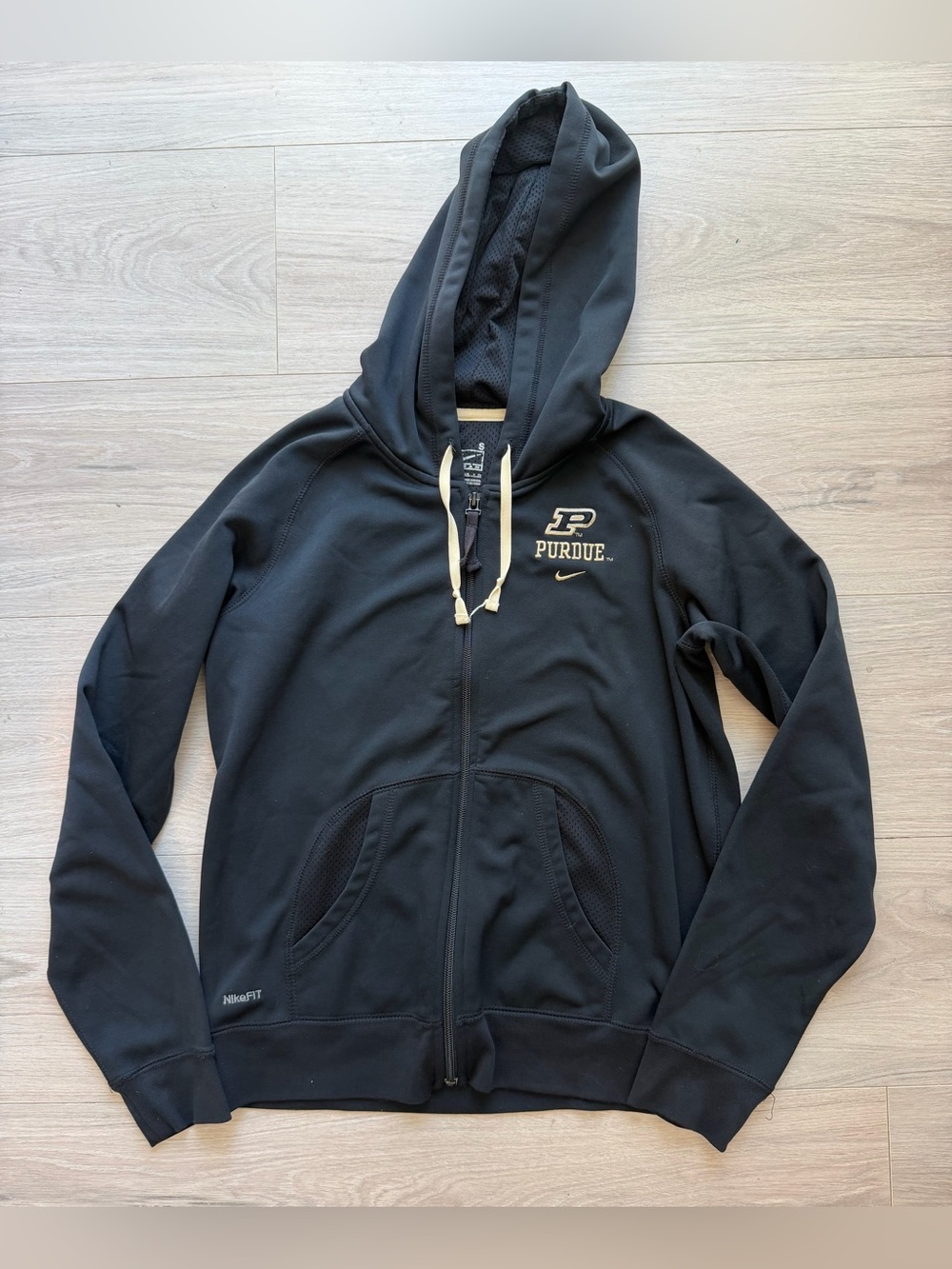 Nike Black Hoodie with Gold Purdue Logo